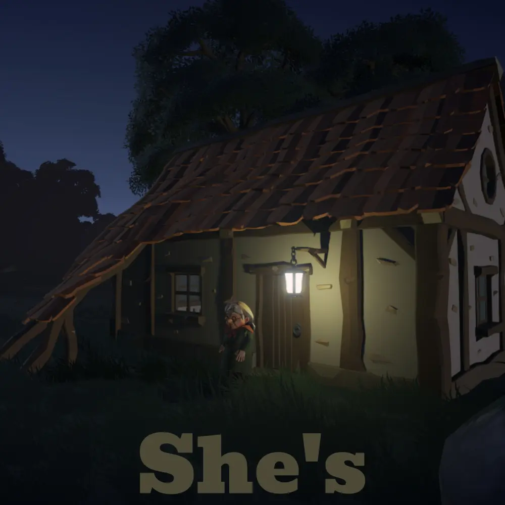 The herbalist's cottage at night